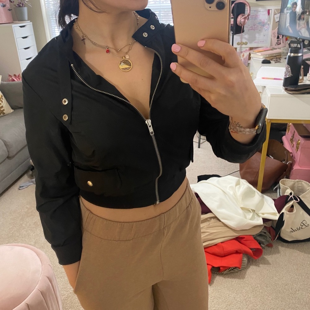 Casual zip up bomber jacket